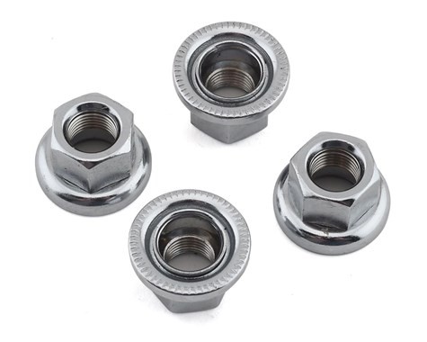 Bag Of 10 BMX Bicycle Hub Axle Jam Spacer Lock Nuts - 3/8" X 26T, Silver (Porkchop BMX)