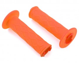 TANGENT FLANGED LOCK-ON 130mm GRIPS NEON ORANGE / BLACK CLAMPS!!