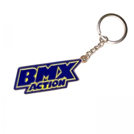 BMX ACTION MAGAZINE KEY CHAIN BLUE/YELLOW